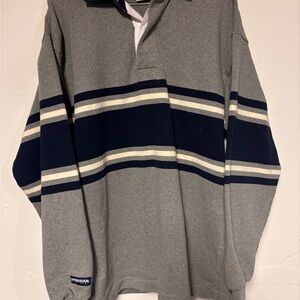 Y2K Barbarian Rugby Wear Men’s Heavyweight Striped Polo Style Long sleeve Shirt